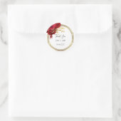Sticker Rond Merci Coeur Douce nuptiale16e couronne d'or blanc (Sac)
