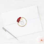 Sticker Rond Merci Coeur Douce nuptiale16e couronne d'or blanc (Enveloppe)