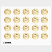 Sticker Rond Merci coeur or (Feuille)