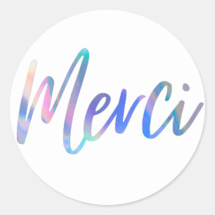 Sticker Rond Merci Colors Elégant Merci