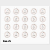 Sticker Rond Merci Commande Logo Code de réduction Rose encadré (Feuille)