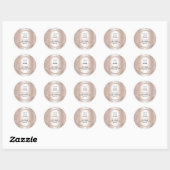 Sticker Rond Merci Commande Logo Code de réduction Rose VIP (Feuille)