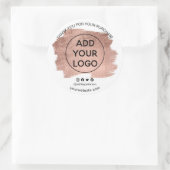 Sticker Rond Merci commander logo rose feuille d'or médias soci (Sac)