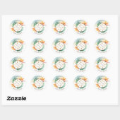 Sticker Rond Merci Compass mariage Destination Passport (Feuille)
