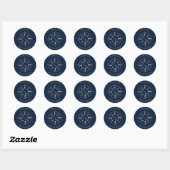 Sticker Rond Merci Compass mariage Destination Passport (Feuille)