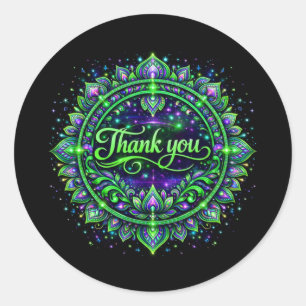 Sticker Rond Merci   Conception de gratitude élégante