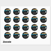 Sticker Rond Merci Cosmetic Logo QR Code Mariage Turquoise Gold (Feuille)