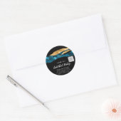 Sticker Rond Merci Cosmetic Logo QR Code Mariage Turquoise Gold (Enveloppe)