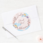 Sticker Rond Merci couronne fleur Nuage & Etoiles (Enveloppe)