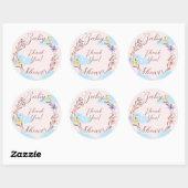 Sticker Rond Merci couronne fleur Nuage & Etoiles (Feuille)