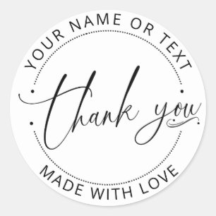 Sticker Rond Merci Créez votre propre Fabriqué avec amour