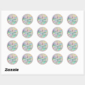 Sticker Rond merci cristal opal (Feuille)