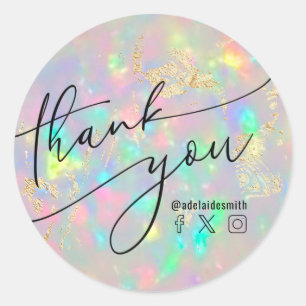 Sticker Rond merci cristal opal