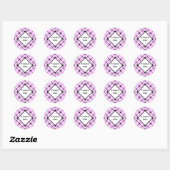 Sticker Rond Merci Croix noire Motif sur rose (Feuille)