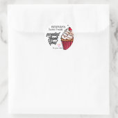Sticker Rond Merci Cupcake de velours rouge pour votre commande (Sac)