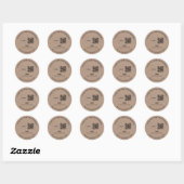 Sticker Rond Merci Custom Company Logo QR Code Social Media (Feuille)