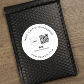 Sticker Rond Merci Custom Company Logo QR Code Social Media