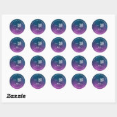 Sticker Rond Merci Custom Company Logo QR Code Social Media (Feuille)