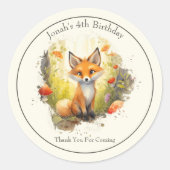 Sticker rond "Merci" Cute Fox (Devant)