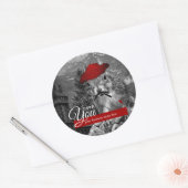 Sticker Rond Merci d'affaires amusant Artiste d'écureuil (Enveloppe)