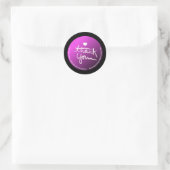 Sticker Rond Merci d'affaires avec script noir violet (Sac)