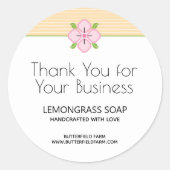 Sticker Rond Merci d'affaires Floral (Devant)