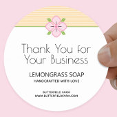 Sticker Rond Merci d'affaires Floral