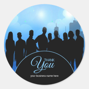 Sticker Rond Merci d'affaires Hommes d'affaires Femmes