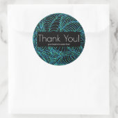 Sticker Rond Merci d'affaires Leafy Botanical Blue Black (Sac)
