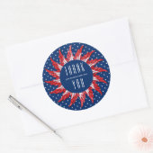 Sticker Rond Merci d'affaires Patriotic Rouge Blanc et Bleu (Enveloppe)