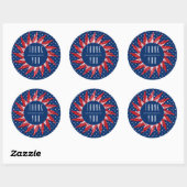 Sticker Rond Merci d'affaires Patriotic Rouge Blanc et Bleu (Feuille)