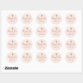 Sticker Rond Merci D'Affaires Pour Votre Commande Blush Pink Go (Feuille)