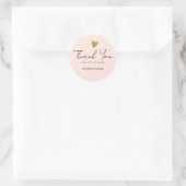 Sticker Rond Merci D'Affaires Pour Votre Commande Blush Pink Go (Sac)