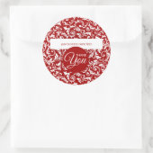 Sticker Rond Merci d'affaires rouge et blanc Bontanique (Sac)