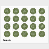 Sticker Rond Merci d'affaires vert foncé (Feuille)