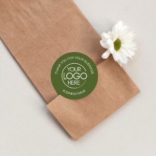 Sticker Rond Merci d'affaires vert foncé