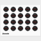 Sticker Rond Merci d'affaires Zebra Red (Feuille)