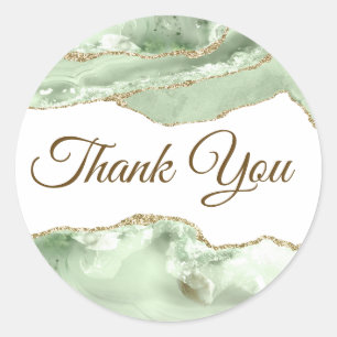 Sticker Rond Merci d'Agate vert Jade