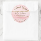 Sticker Rond Merci d'âge rose pâle (Sac)