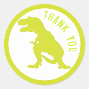 Sticker Rond Merci d'anniversaire de Dinosaur
