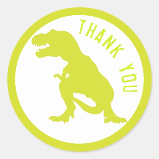 Sticker Rond Merci d'anniversaire de Dinosaur (Devant)