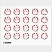 Sticker Rond Merci d'anniversaire de la fraise (Feuille)