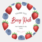 Sticker Rond Merci d'anniversaire de la fraise (Devant)