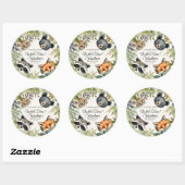 Sticker Rond Merci d'anniversaire des animaux des bois (Feuille)