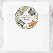 Sticker Rond Merci d'anniversaire des animaux des bois (Sac)