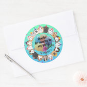 Sticker Rond Merci d'anniversaire du Cochon de Guinée (Enveloppe)