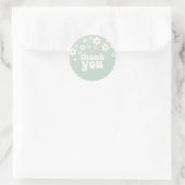 Sticker Rond Merci d'anniversaire floral Retro Daisy Favor (Sac)