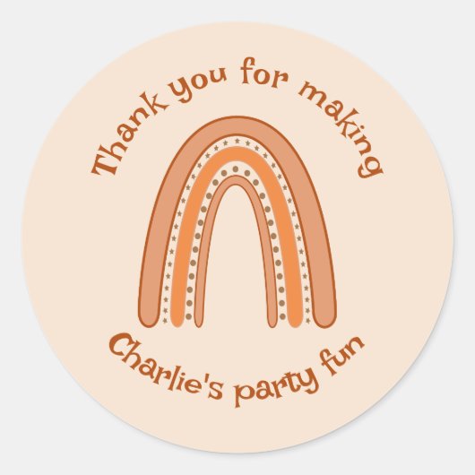 Sticker Rond Merci d'anniversaire Rainbow (Devant)