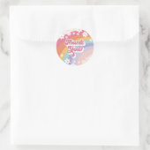 Sticker Rond Merci d'anniversaire Retro Rainbow (Sac)