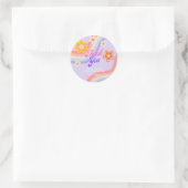 Sticker Rond Merci d'anniversaire Retro Rainbow (Sac)